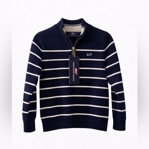 Vineyard Vines Kids Navy and White Striped Sweater